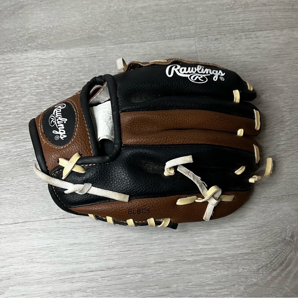 Rawlings Brown Black Baseball Glove Mitt Right Hand Thrower PL90BK Youth 9"
